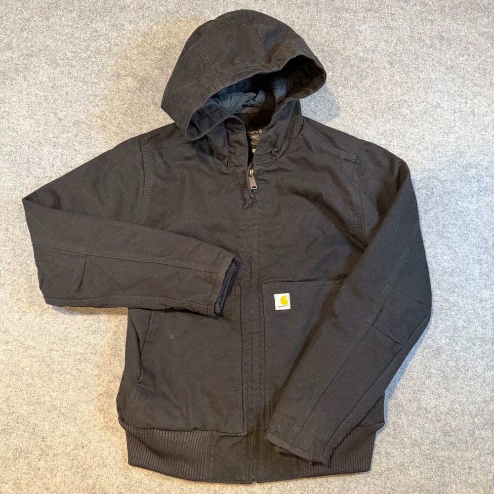 Carhartt Womens Loose Fit Washed Duck Insulated Active Jacket J130-W Black XS
